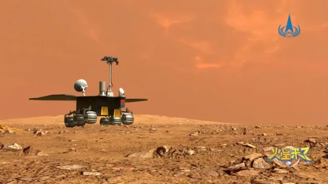 O rover Zhurong parece não ter retomado suas atividades após "hibernar" durante o inverno marciano(Imagem: Reprodução/CNSA)