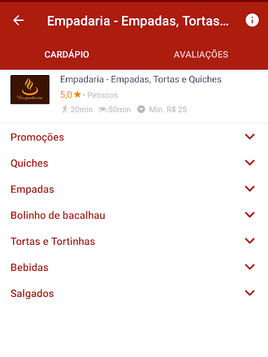 Compre por categorias em diferentes restaurantes (Imagem: André Magalhães/Captura de tela)