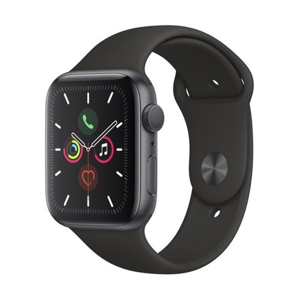 Apple Watch Series 5 Cinza com Pulseira Sport Band Preta, 44mm, Bluetooth e 32 GB