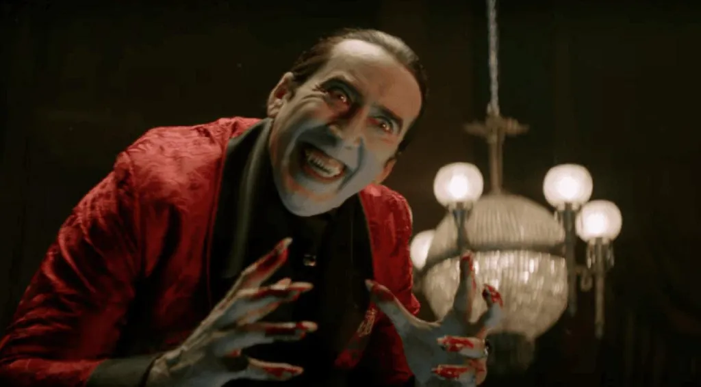 Nicolas Cage é uma boa aposta para um Conde Drácula divertido e macabro. (Imagem:Reprodução/Universal Pictures)