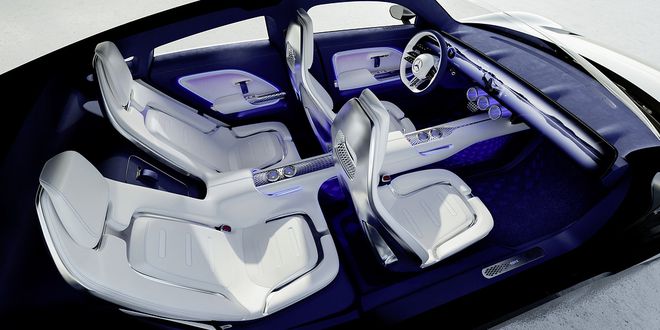 Interior 'sustentável' do Mercedes-Benz Vision EQXX | Foto: Divulgação
