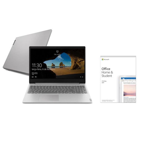 Notebook Lenovo Core i3-8130U 4GB 1TB Tela 15.6” Windows 10 Ideapad S145 + Microsoft Office Home and Student 2019 [CUPOM]