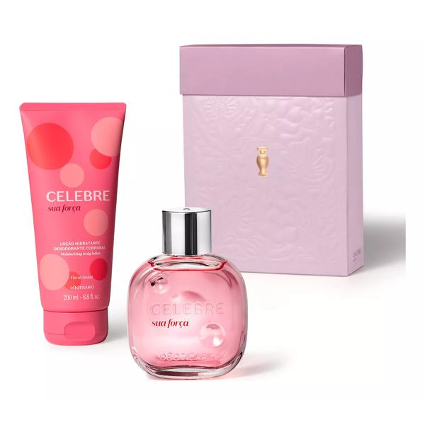 PARCELADO | O Boticário Kit Presente Celebre Sua Força (2 Itens ): Colônia 100ml + Hidratante Corporal 200ml | CUPOM