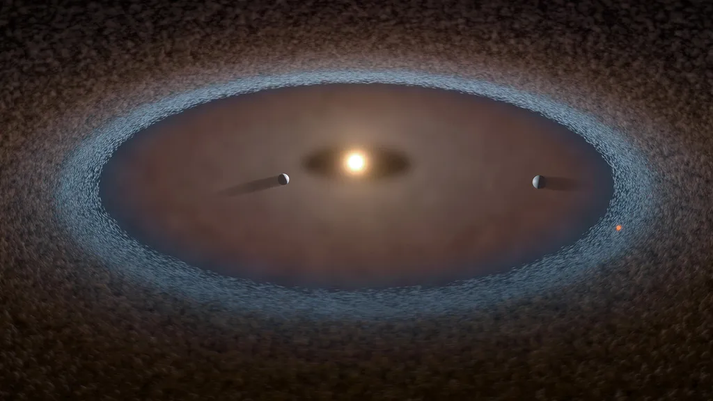 A fase inicial da Terra é resultado do acúmulo de partículas no disco protoplanetário que deu origem a todo o sistema solar (Imagem: Reprodução/Caltech)