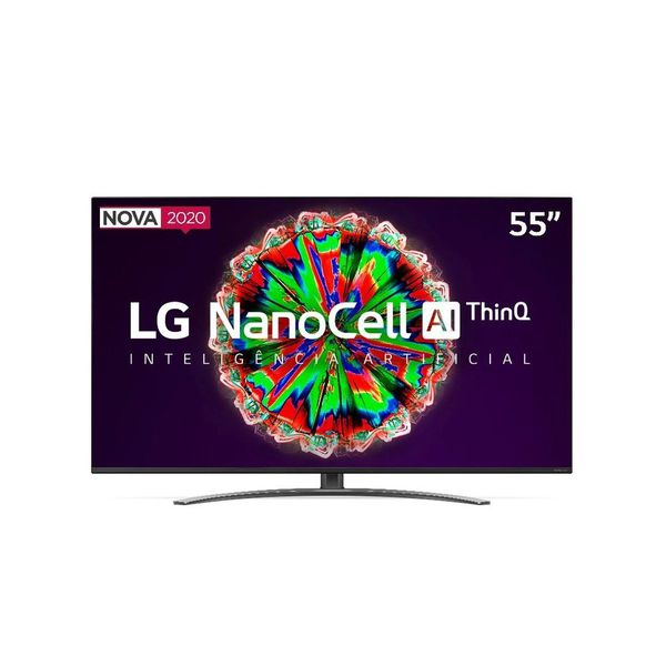 Smart TV LG 55'' 55NANO81 Ultra HD 4K NanoCell IPS WiFi Bluetooth HDR Inteligencia Artificial ThinQAI Google Assistente Alexa IOT [À VISTA]