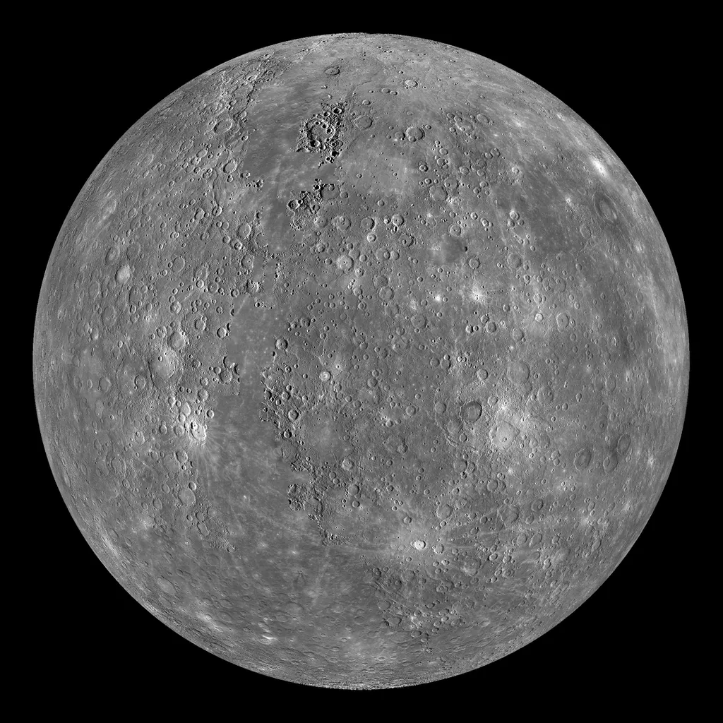 O estudo mostrou que Mercúrio tem um anel de corrente elétrica, que causa tempestades geomagnéticas (Imagem: Reprodução/NASA)