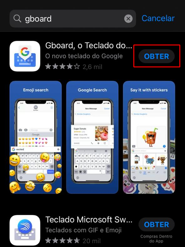 Instale o Gboard em seu aparelho (Imagem: André Magalhães/Captura de tela)