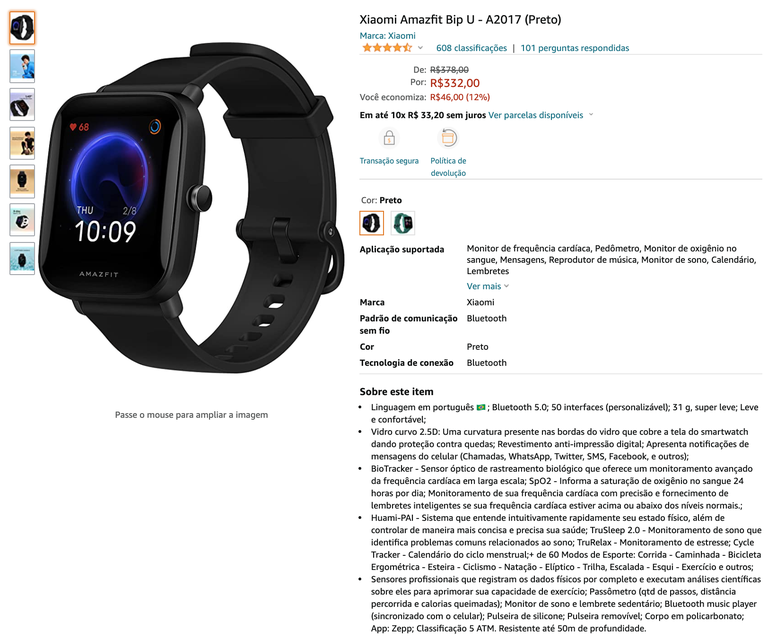 amazfit bip u a2017