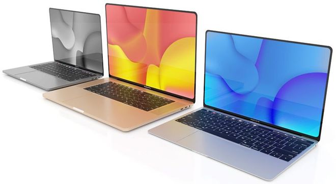 Renderização mostra como pode ser a tela do novo MacBook Pro, com bordas bem finas