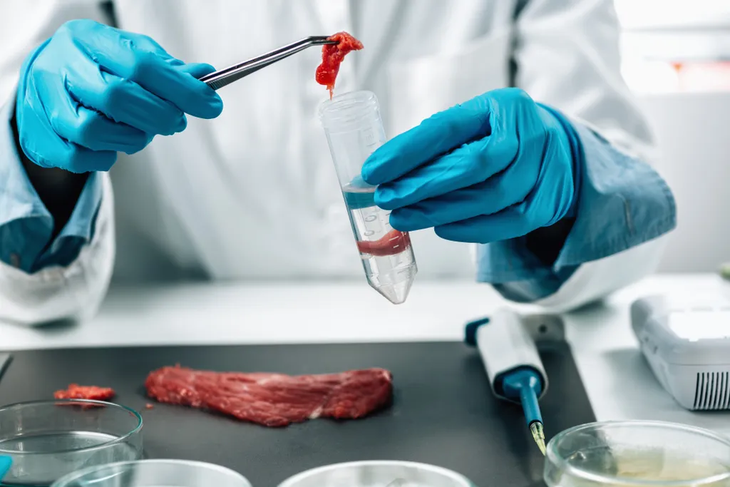 Empresas estudam como podem viabilizar a produção de carne em laboratório para astronautas em Marte (Imagem: Reprodução/Microgen/Envato)
