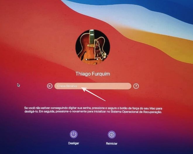 Digite a chave reserva para recuperar a senha do usuário - Captura de tela: Thiago Furquim (Canaltech)
