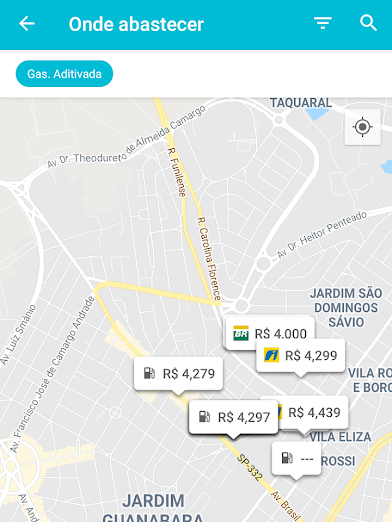 Use o mapa e compare preços (Imagem: André Magalhães/Captura de tela)