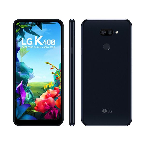 Smartphone LG K40S 32GB Preto 4G Octa-Core - 3GB RAM 6,1” Câm. Dupla + Câm. Selfie 13MP