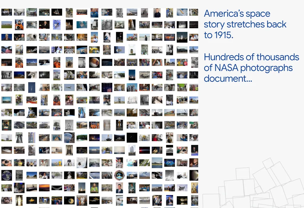 Acervo de imagens da NASA também foi organizado pela IA do Google (Imagem: Divulgação/Google)