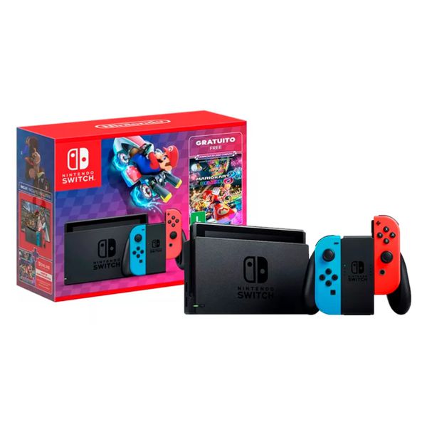 Console Nintendo Switch 32 GB com Mario Kart 8 Deluxe Neon | CUPOM
