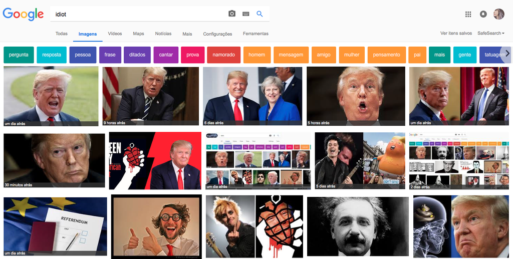 Ativistas manipulam algoritmo do Google e Trump surge ao procurar por "idiota"