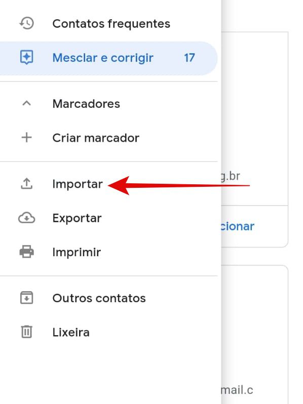Além dos contatos presentes, você pode importar outras listas (Imagem: Guadalupe Carniel/Captura de tela)