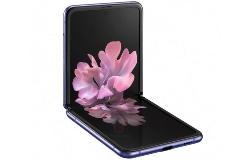 O Galaxy Z Flip, aberto, terá uma tela de 6,7 polegadas (Crédito da foto: Winfuture)