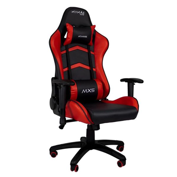 Cadeira Gamer MX5 Giratoria Preto/Vermelho - MYMAX