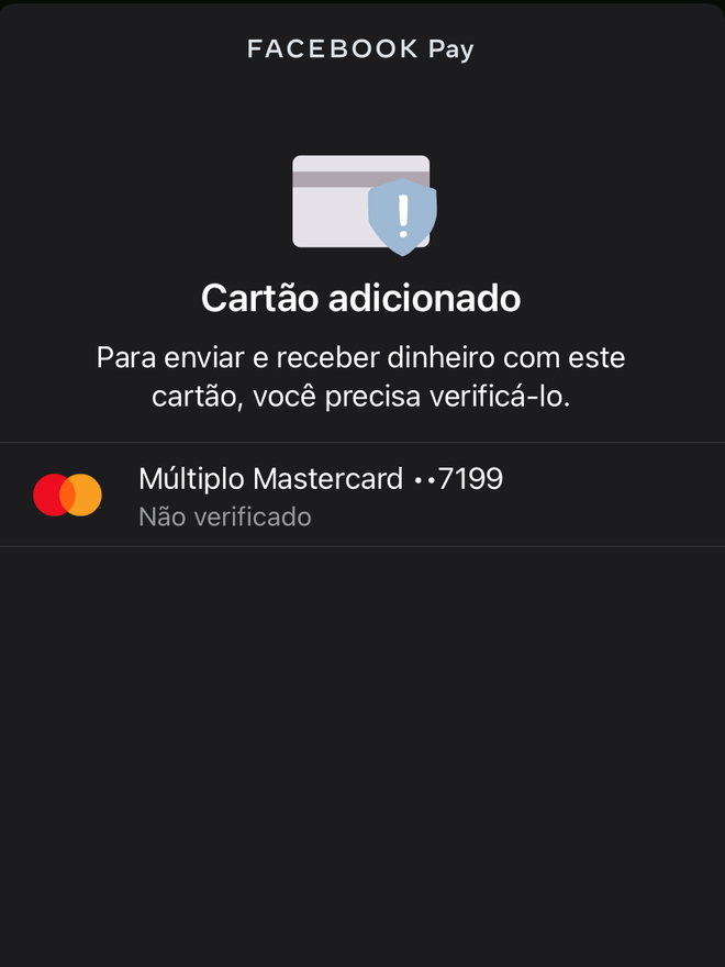 Abaixo da tela, toque em "Verificar Agora" para confirmar seu cartão bancário - Captura de tela: Thiago Furquim (Canaltech)