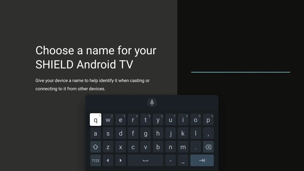 Teclado no Android TV ganha novo visual, com layout QWERTY, e reconhecimento de voz (imagem: Google/reprodução)