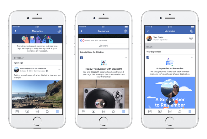 Nova seção Memories do Facebook mostra como era o seu feed no passado