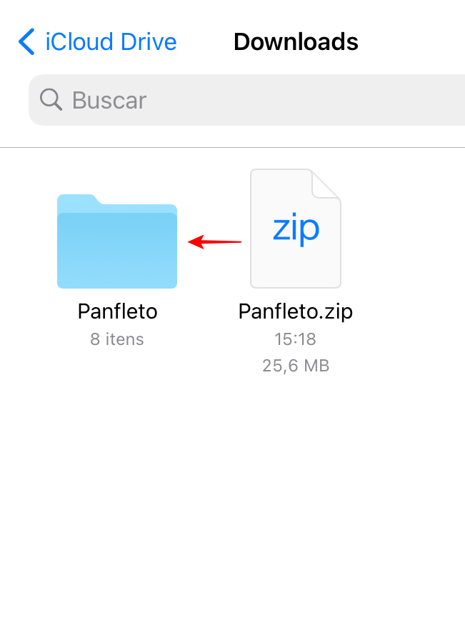 Toque no arquivo ZIP para descompactar automaticamente - Captura de tela: Thiago Furquim (Canaltech)