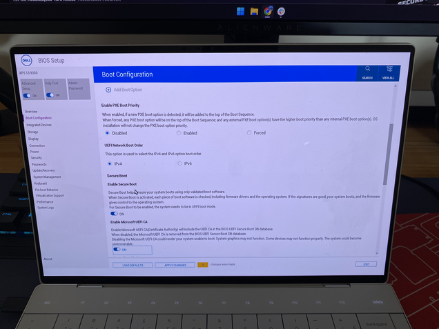 Configuração Secure Boot