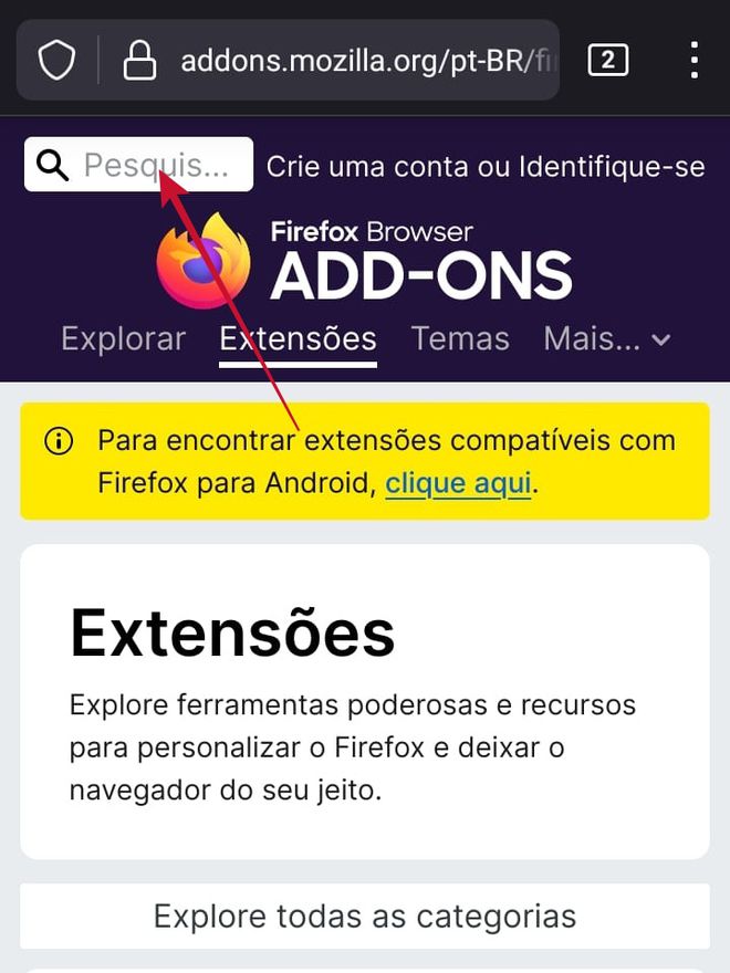 O Firefox tem um site dedicado à extensões para o navegador (Imagem: Guadalupe Carniel/Captura de tela)