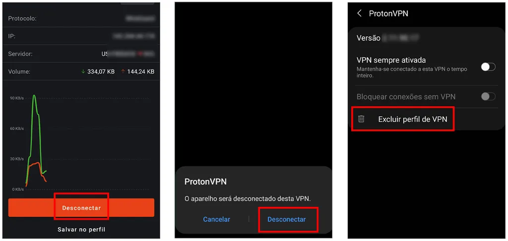 VPN pode ser desconectada de diversas maneiras (Captura de tela: André Magalhães)