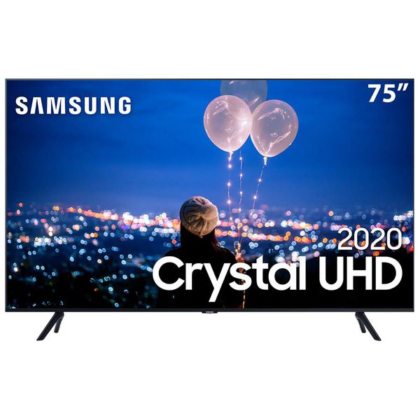 Smart TV LED 75" UHD 4K Samsung 75TU8000 Crystal UHD, Borda Infinita, Alexa Built In, Visual Livre de Cabos, Modo Ambiente Foto, Controle Único - 2020 [CUPOM DE DESCONTO]