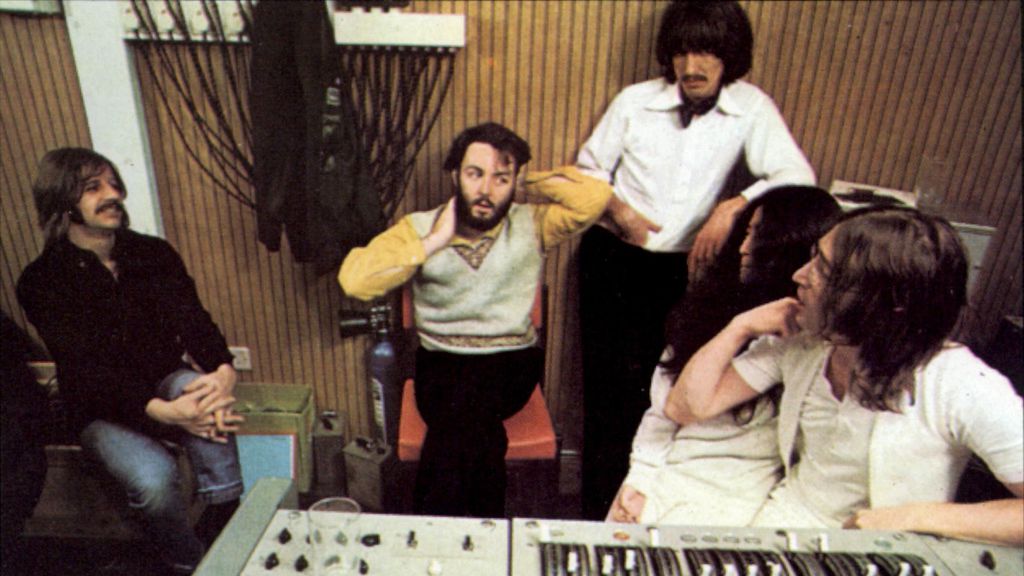 Ringo, Paul, George e John durante as gravações de Let It Be