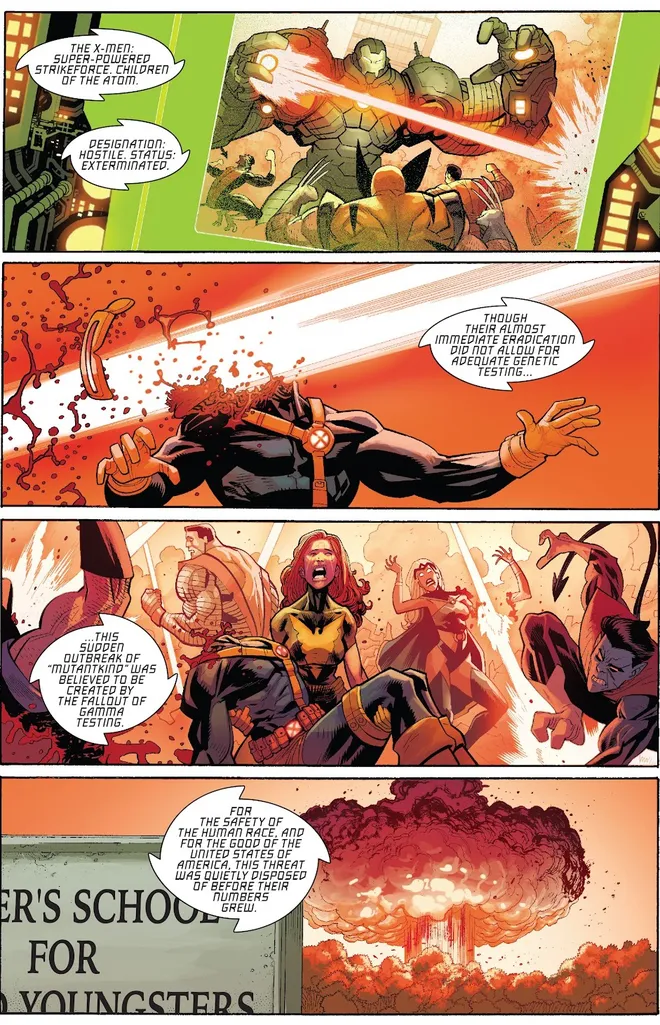 Cena de Hulk nº 4 com nova suposta origem dos X-Men (Imagem: Reprodução/Marvel)