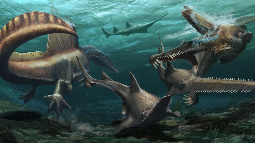 Fóssil do Espinossauro prova que este dinossauro nadava e até caçava no mar