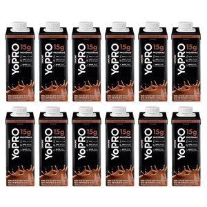 Kit Bebida Láctea UHT YoPRO Chocolate Sem Lactose - Zero Açúcar 250ml 12 Unidades
