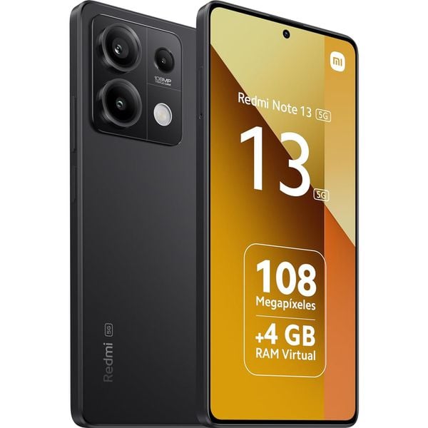 Xiaomi Redmi Note 13 5G - 8 + 256 GB, tela AMOLED FHD + 120 Hz de 6,67 ", MediaTek Dimensity 6080, câmera tripla de até 108 MP, carregamento rápido de 33 W (Preto)