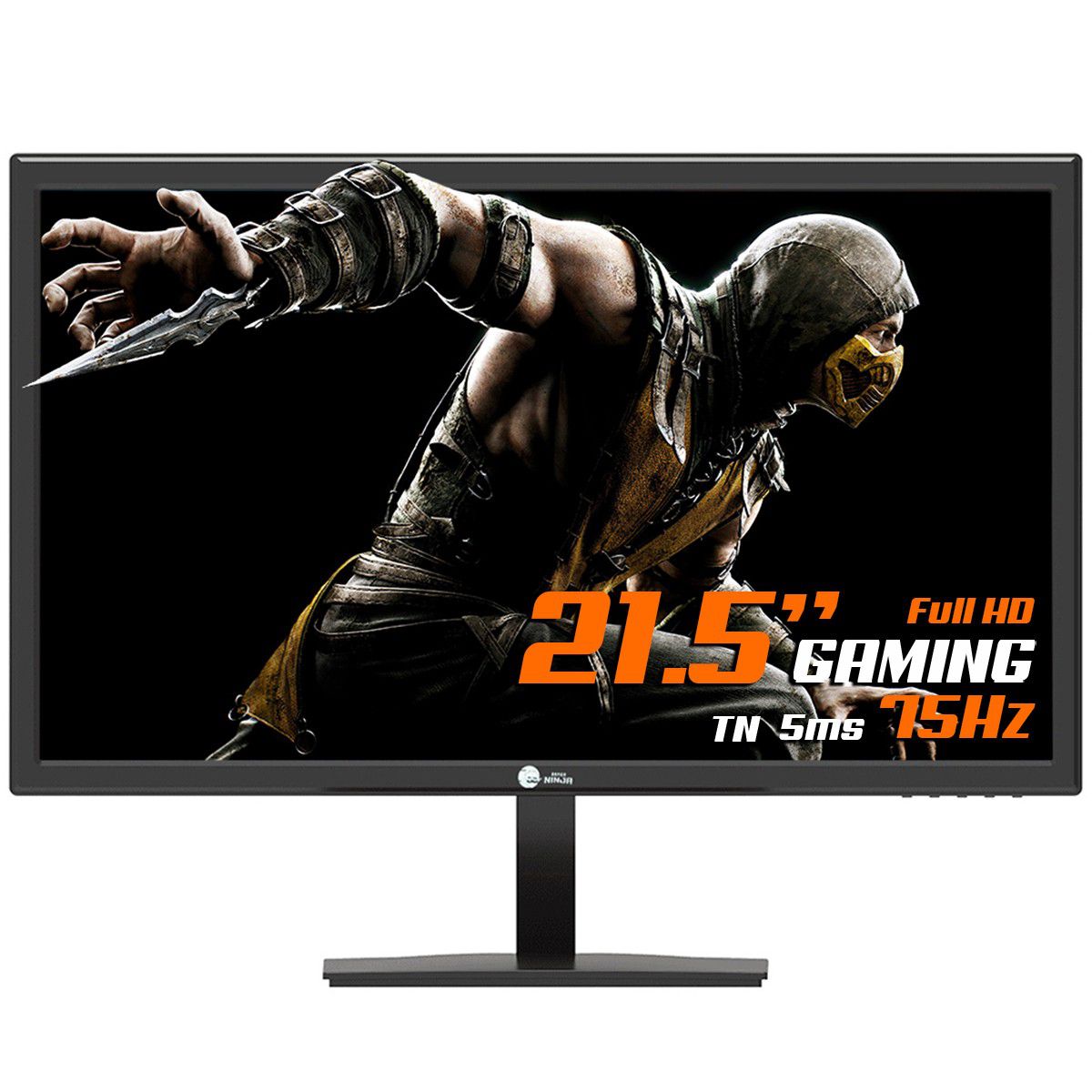 Monitor Gamer Ninja, 21.5 Pol, 75Hz, Full HD, LED, HDMI / VGA, MGN002