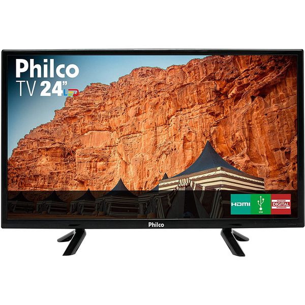 TV LED 24" HD PHILCO PTV24C10D, Resolução HD, Recepção Digital, Preta Bivolt