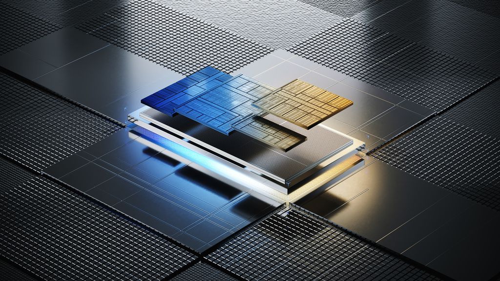 Com uma arquitetura desagregada, os Meteor Lake Core Ultra são vários chips pequenos que se juntam em um chip maior dentro dos notebooks (Imagem: Divulgação/Intel)