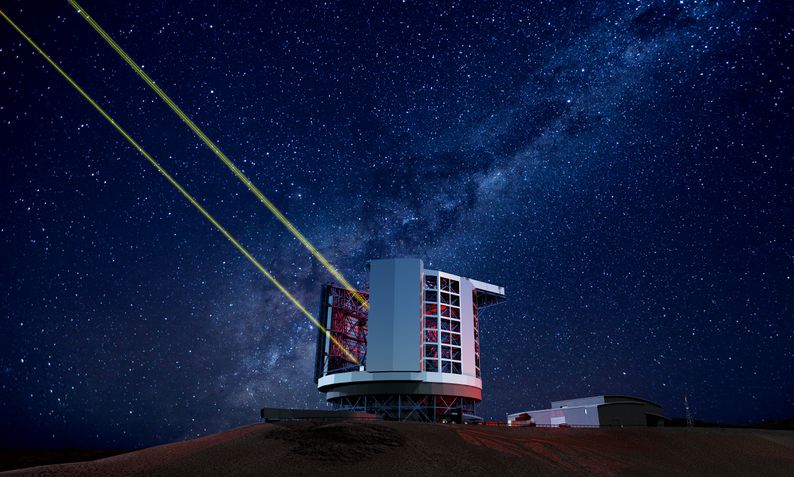 Renderização em 3D do Giant Magellan Telescope