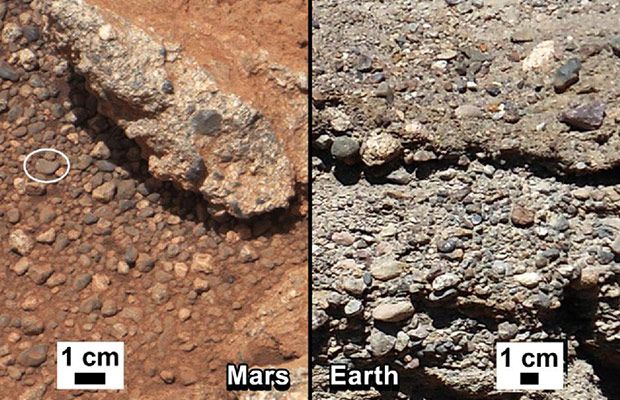Imagem corrente de água Marte