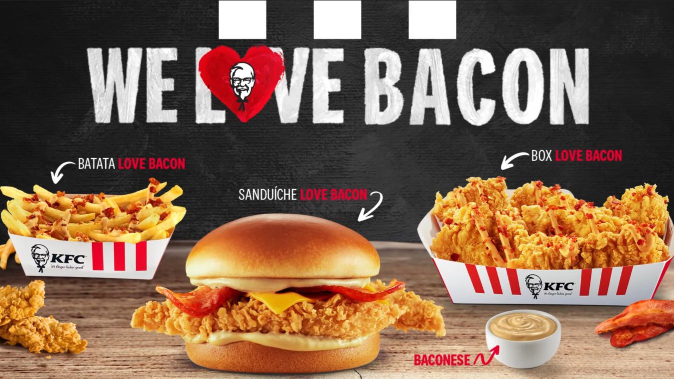 KFC lança cardápio dedicado aos amantes da dupla frango e bacon