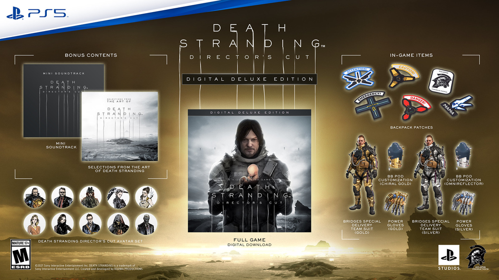 Conteúdo da edição digital deluxe de Death Stranding: Director's Cut (Imagem: Divulgação/Sony Interactive Entertainment)
