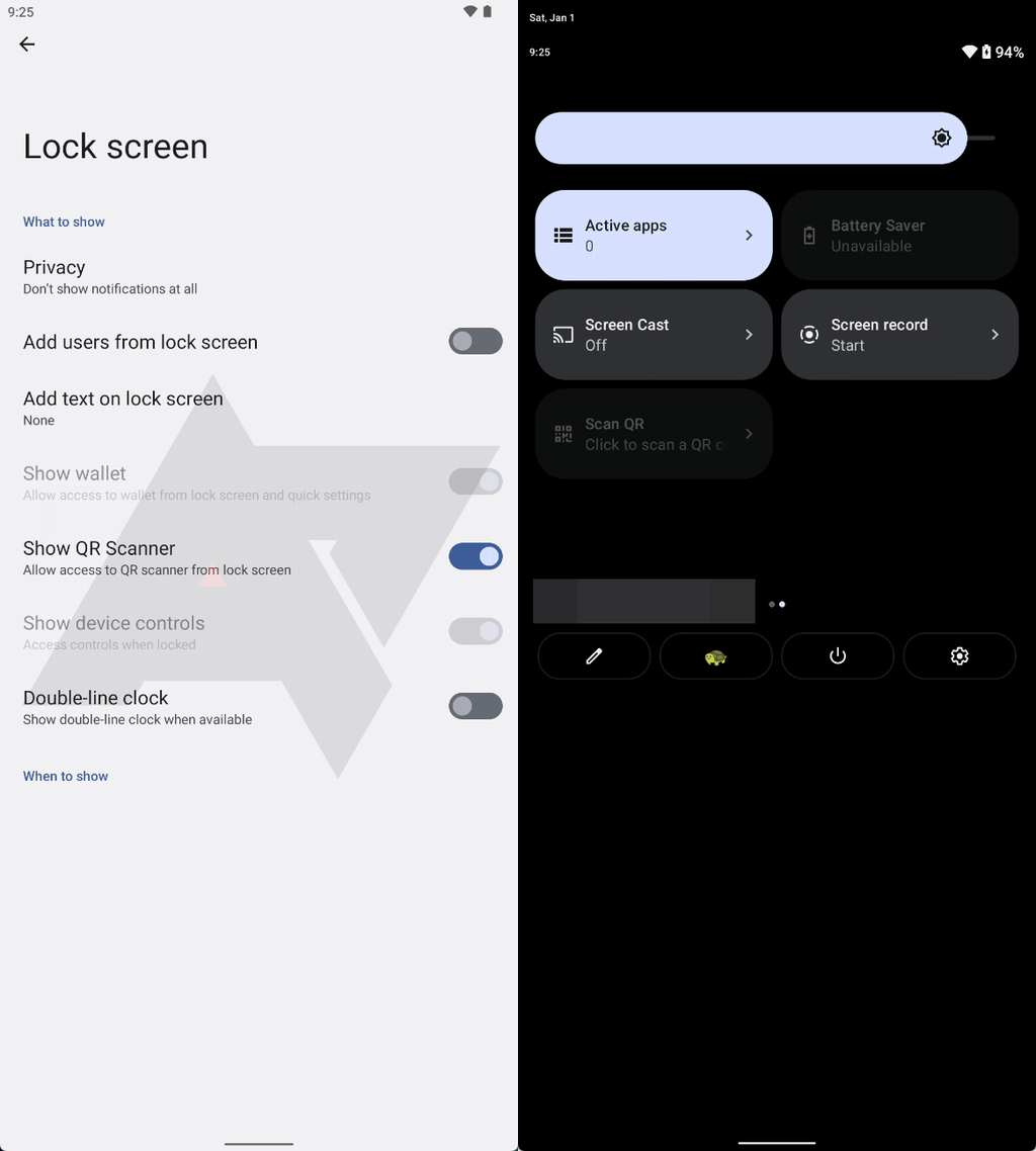 Para aparecer na tela de bloqueio, o escâner de QR Code precisaria ser habilitado no menu de configurações (Imagem: Reprodução/Android Police)