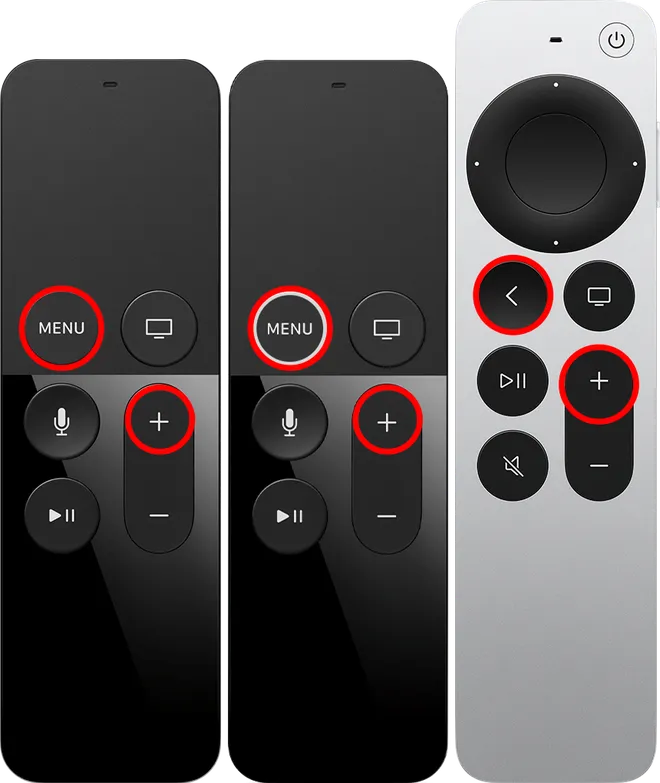 Pressione os botões indicados para emparelhar o Siri Remote (Imagem: Apple)