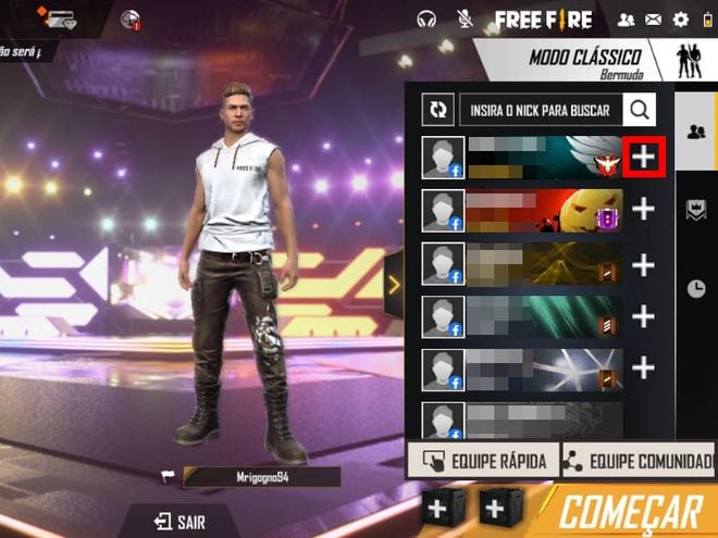 Não consigo ver meus amigos online – Free Fire Suporte