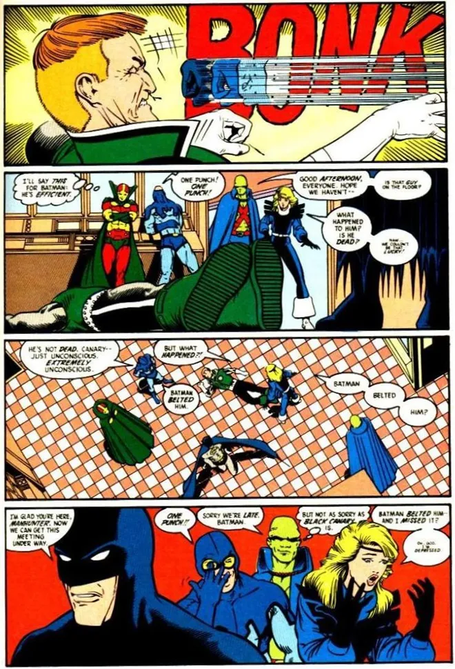 Rivalidades entre super-heróis nos quadrinhos: Batman vs Lanterna Verde Guy Gardner (Imagem: Reprodução/DC Comics)