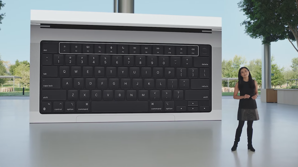 Controversa Touch Bar foi removida dos novos MacBook Pro (Imagem: Reprodução/Apple)