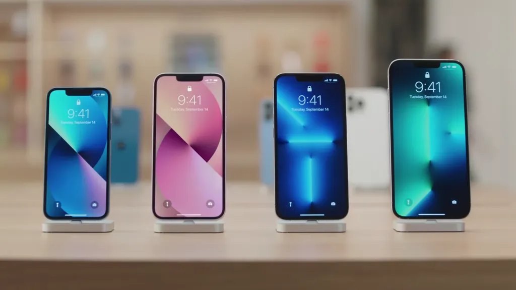 No ano seguinte, Apple dá sequência ao quarteto com iPhone 13, 13 Mini, 13 Pro e 13 Pro Max (Imagem: Reprodução/Apple)