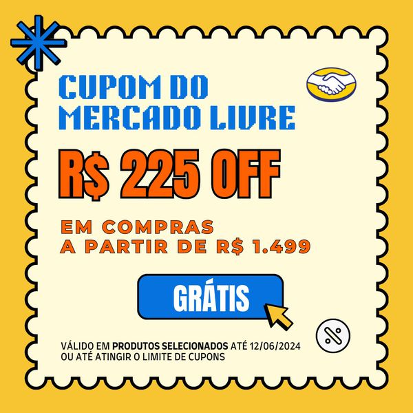 Cupom Mercado Livre: R$ 225 OFF em compras a partir de R$ 1.499 - Válido em celulares selecionados do link
